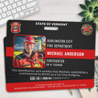Customisable Firefighter Photo Fire Department ID