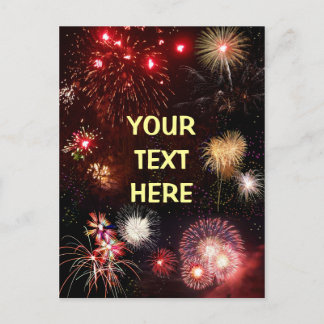 Customisable Fireworks Postcard