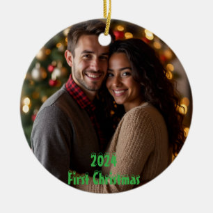 Customisable First Christmas 2024 Ceramic Tree Decoration