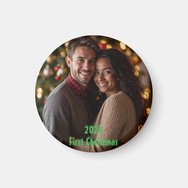 Customisable First Christmas 2024 Magnet (Front)