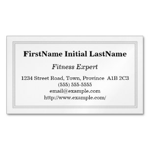 Customisable Fitness Expert Magnetic Business Card