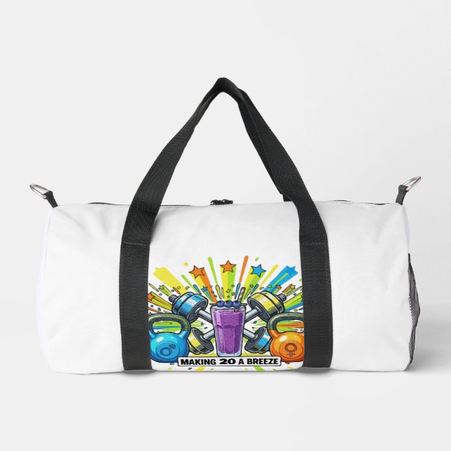 Customisable Fitness Smoothie Celebration Duffle Bag (Front)