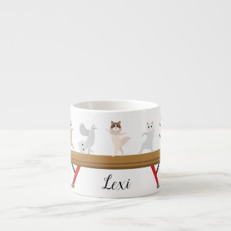 Customisable Five Gymnastics Cats Mini Espresso Cu Cup
