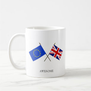 Customisable Flag of Europe & Flag of UK Coffee Mug