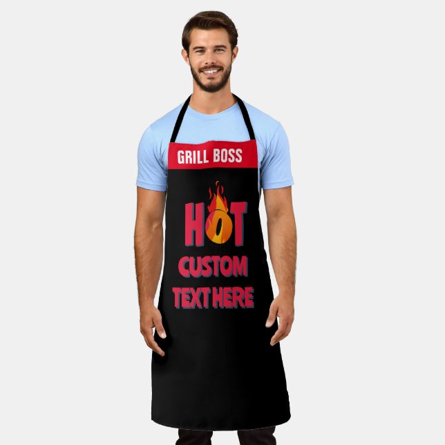 Customisable Flame Hot Chef Apron (Worn)