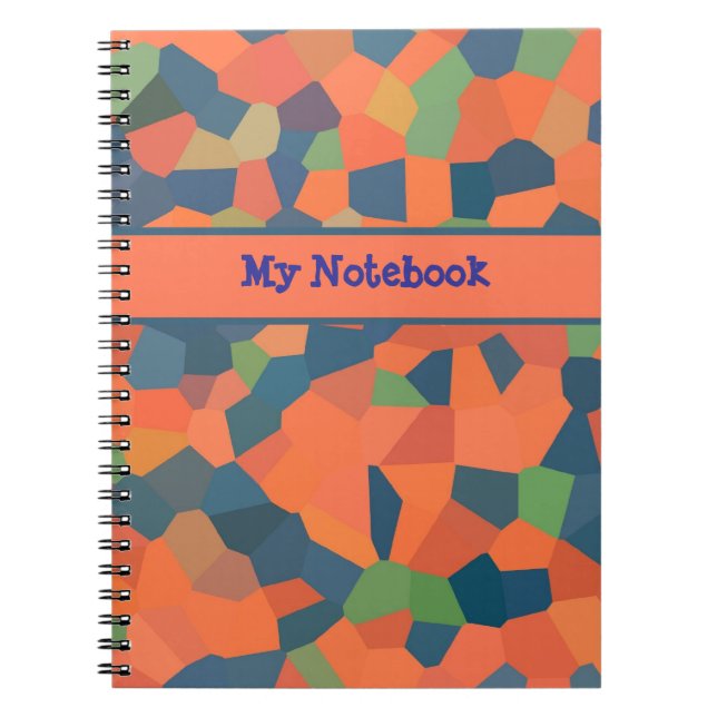 Customisable Flame, Navy, Green Spiral Notebook (Front)