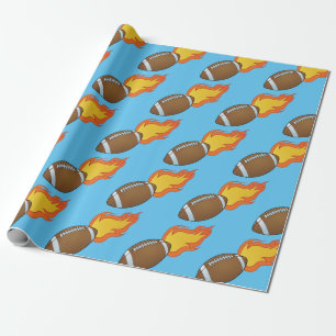 Customisable Flaming Football Wrapping Paper