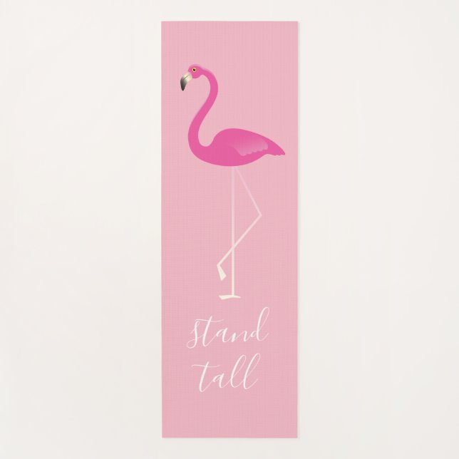 Customisable Flamingo with Cocktails on the Beach Yoga Mat (Front)