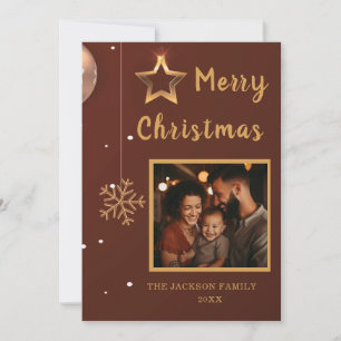 Customisable Flat Merry Christmas Holiday Card