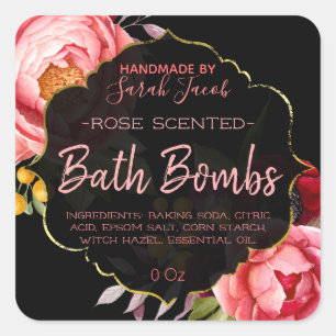 Customisable Floral Bath Bomb Label