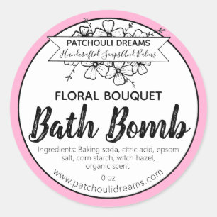 Customisable Floral Bath Bomb Label Handmade