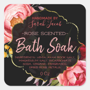 Customisable Floral Bath Soak Label