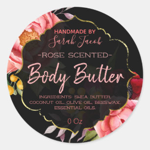 Customisable Floral Body Butter Label