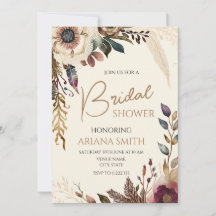 Customisable Floral Bridal Shower Card
