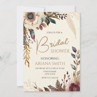 Customisable Floral Bridal Shower Card