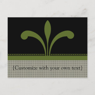 Customisable Floral Chic Postcard, Olive Green Postcard