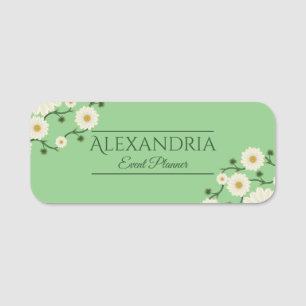 Customisable Floral Daisy Event Planner Name Tag