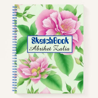 Customisable Floral Elegance Spiral Sketchbook Notebook