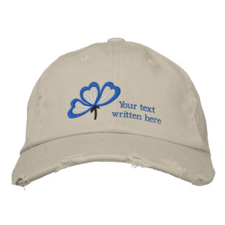Customisable floral embroidered women's hat