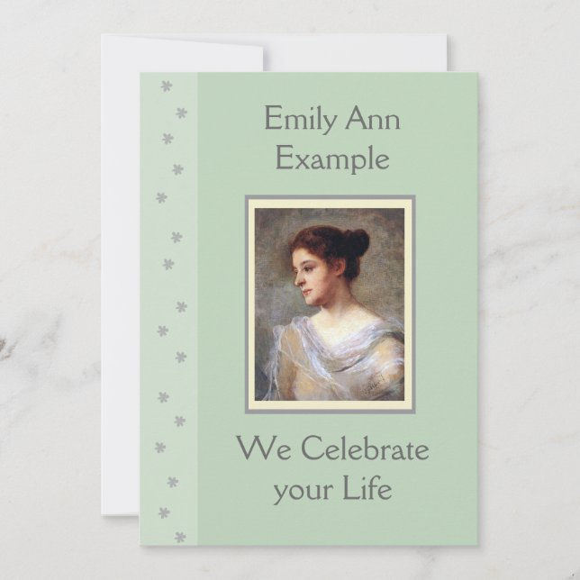 Customisable Floral Funeral / Wake / Memorial Invitation (Front)