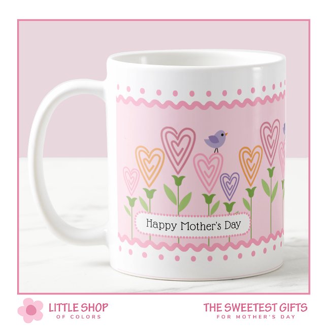 Customisable Floral Hearts Mothers Day Coffee Mug (Creator Uploaded)