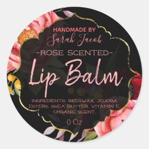 Customisable Floral Lip Balm Label
