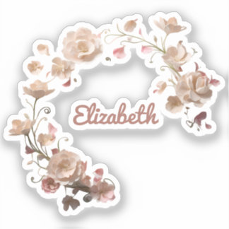 Customisable Floral Name Sticker