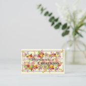 Customisable Floral Retro Spring Flowers Primrose Business Card (Standing Front)