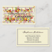 Customisable Floral Retro Spring Flowers Primrose Business Card (Front/Back)