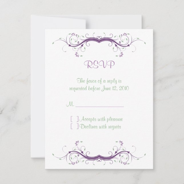 Customisable Floral RSVP card (Front)