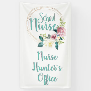 Customisable Floral School Nurse office Door Banner