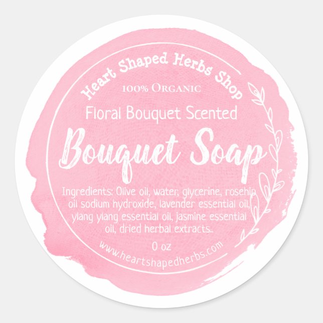 Customisable Floral Soap Label Handmade Business (Front)
