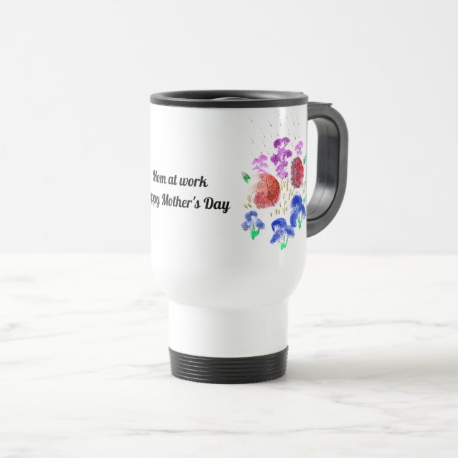 Customisable Floral Travel Mug (Front Right)