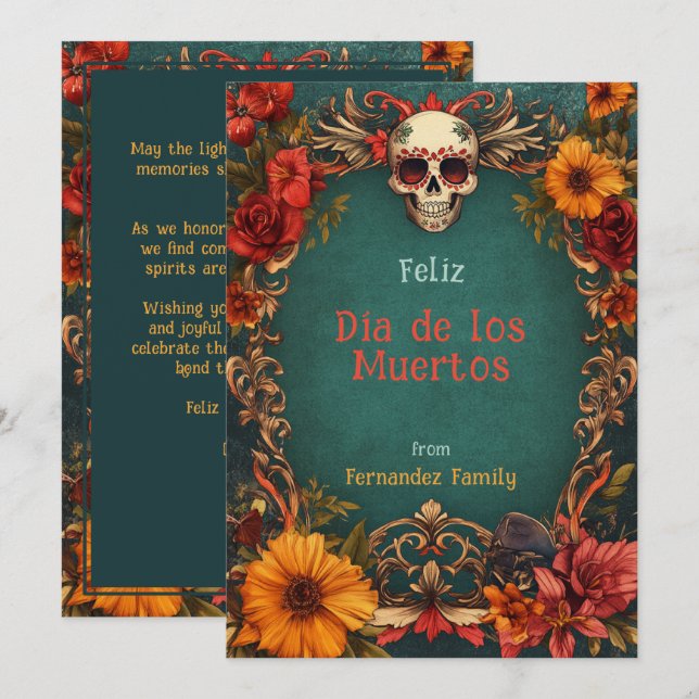 💀Customisable Floral Tribute Dia de Muertos (Front/Back)