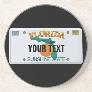 (Customisable) Florida License Plate Coaster