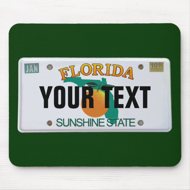 (Customisable) Florida License Plate Mouse Mat (Front)