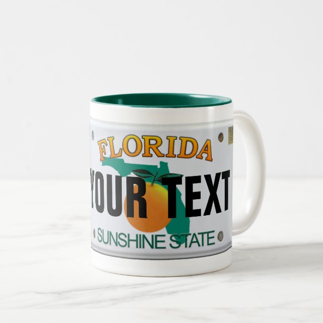 (Customisable) Florida License Plate Mug (Front Right)