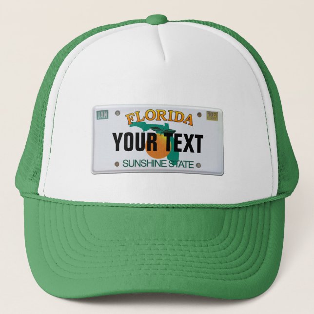 (Customisable) Florida License Plate Trucker Hat (Front)