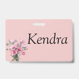 Customisable Flower Badge  ID Badge
