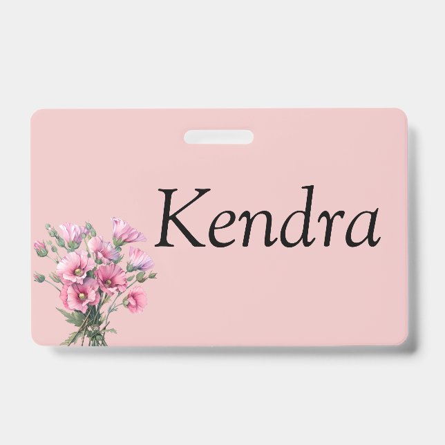 Customisable Flower Badge  ID Badge (Front)