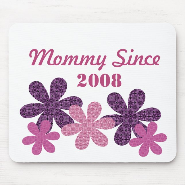 Customisable Flower Mummy Since Mousepad, Purple Mouse Mat (Front)