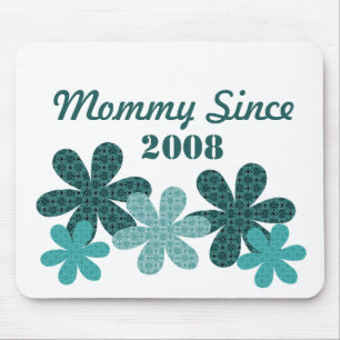 Customisable Flower Mummy Since Mousepad, Teal Mouse Mat