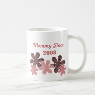 Customisable Flower Mummy Since Mug, Burgundy Coffee Mug