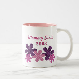 Customisable Flower Mummy Since Mug, Purple Two-Tone Coffee Mug