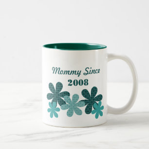 Customisable Flower Mummy Since Mug (Teal)
