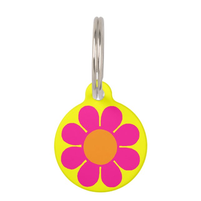 Customisable Flower Power Pet Tag (Front)