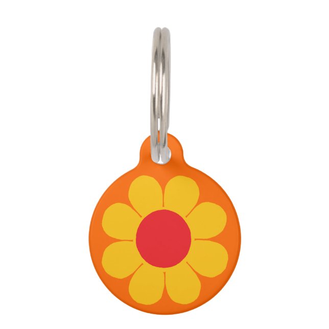 Customisable Flower Power Pet Tag (Front)