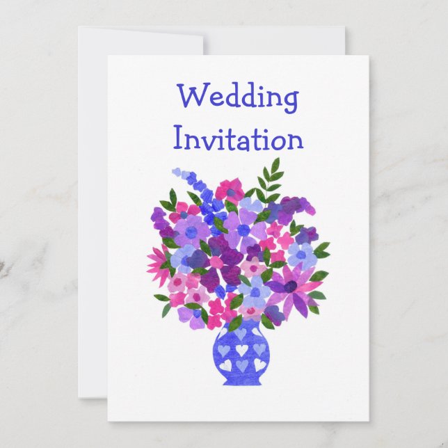 Customisable Flower Power Wedding Invitation (Front)