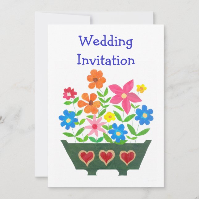 Customisable Flower Power Wedding Invitation (Front)