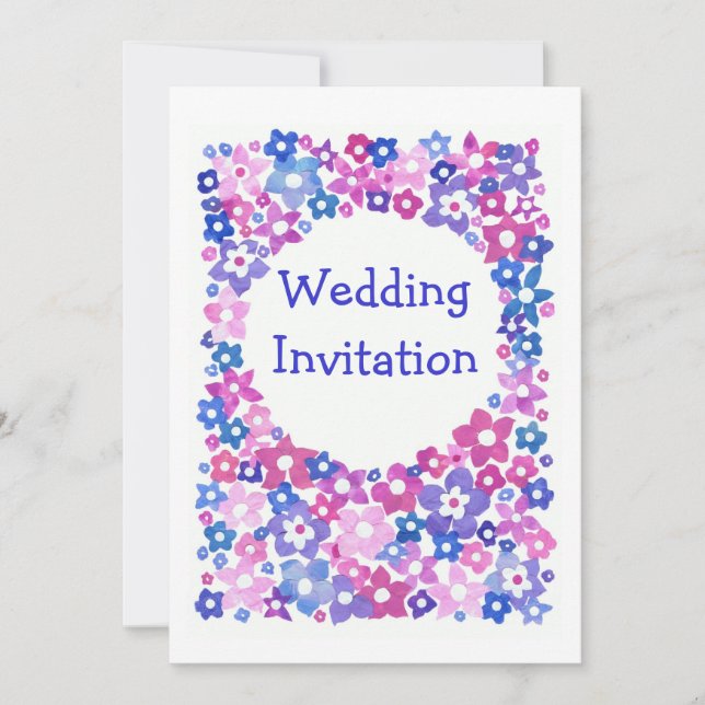 Customisable Flower Power Wedding Invitation (Front)